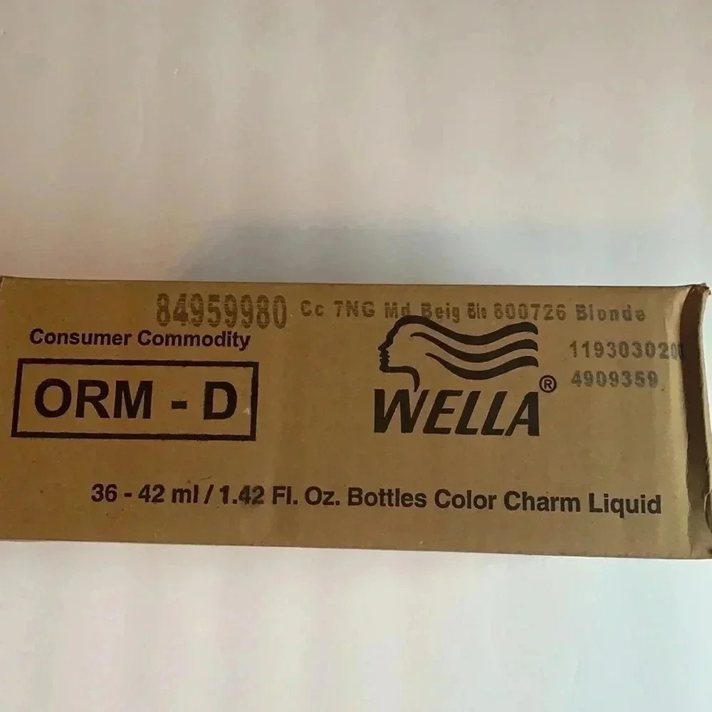 WELLA Hair Color Charm Liquid 7NG Medium Beige Blonde Box of 36 Bottles